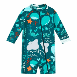 upandfast Baby Badeanzug mit Schrägem Reißverschluss UPF 50+ Badebekleidung für Baby Junge/Mädchen Grün Walfisch 6-9 Monate Angebot bei HelloDeals