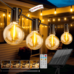 Solar Lichterkette Aussen, 10.45M/34.28FT LED Solarlichterkette Außen Wetterfest 8 Modi, 12+1 G40 Lichterketten, 1200 mAH Akku IP44 Wasserdicht Solar Lichterkette Outdoor für Balkon Garten Camping 10.45M/34.28FT - Solar Angebot bei HelloDeals