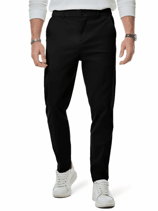 Elegancity Herren Chino Hose Casual Anzughose Baumwolle Hosen Herren Modern Stoffhose Stretch Business Arbeitshose Freizeithosen 1schwarz L Angebot bei HelloDeals
