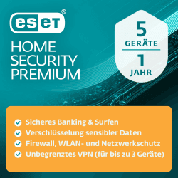 ESET HOME Security Premium 2026 | 5 Geräte | 1 Jahr | inklusive VPN, Datenverschlüsselung, Browserschutz & Privatsphäre | Windows, MacOs, Android oder iOS | Aktivierungscode per E-Mail 5 Geräte Premium 1 Jahr Angebot bei HelloDeals