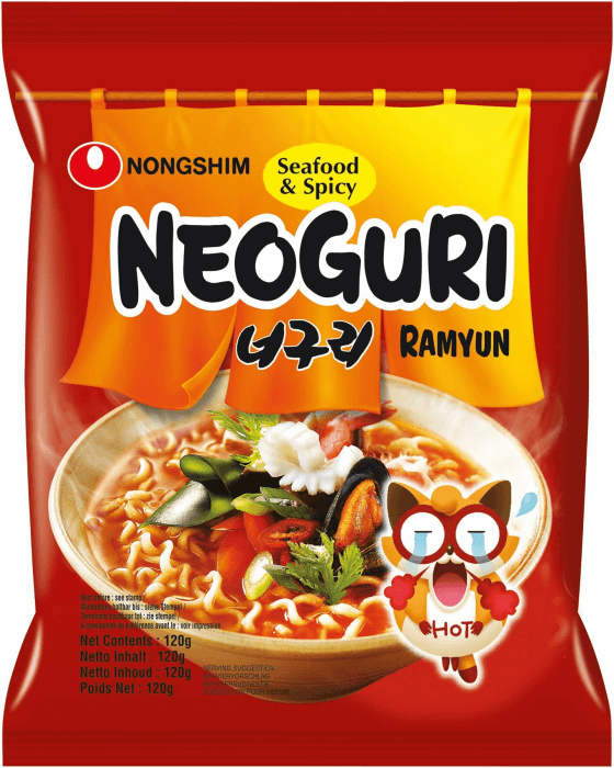 Nong Shim Neoguri Instantnudeln Seafood & Spicy Ramyun – Koreanische Seafood Ramen Suppe scharf würzig– 20er Vorteilspack à 120g Neoguri Scharf 120 g (20er Pack) Angebot bei HelloDeals
