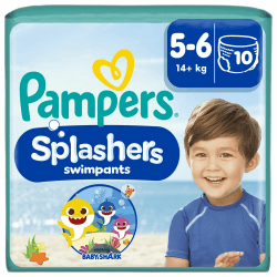 Pampers Windeln Größe 5-6, Splashers Baby Shark Limited Edition, 10 Stück, Einweg-Schwimmwindeln, für sicheren Schutz im Wasser Weiß Größe 5-6 (10 Stück) Angebot bei HelloDeals