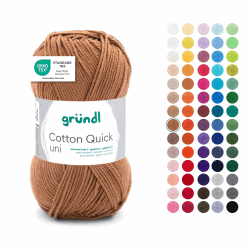 Gründl Wolle Cotton Quick uni - dünne Wolle zum Häkeln - Strickgarn - Häkelgarn - Glänzend und hautfreundlich - 100% Baumwolle - 1 Knäuel 50 g / 125 m - Nadelstärke 3-4 - Caramell Caramell 1 x 50g Angebot bei HelloDeals