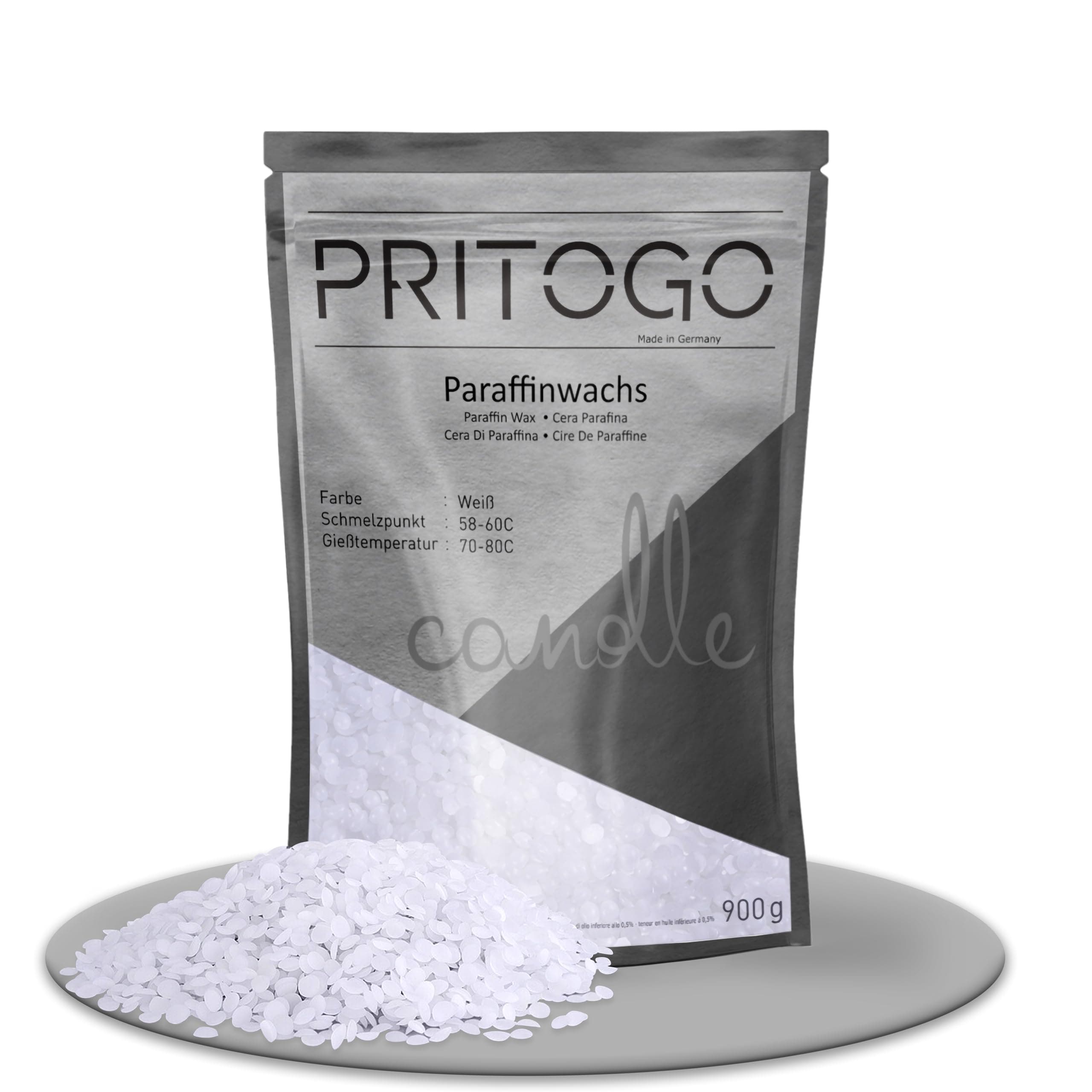 Paraffinwachs Kerzenwachs für Kerzen zum Gießen (900g) weiß - Made in Germany - Wachs-Granulat Pastillen Vollraffiniert - Markenqualität 900 g Angebot bei HelloDeals