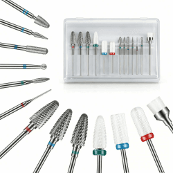 Depvko 13-teiliges Nagelbohrer-Set, Bohrer für Nägel, 3 Stück Wolframkarbid Bits + 3 Stück Keramik-Efile-Nagelfräser Aufsätze + 6 Stück Diamantbohrer + 1 Bürste, 3/32'' Nagel-Bits für Nagelbohrer 13pcs Angebot bei HelloDeals