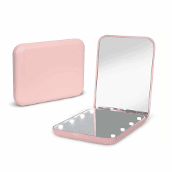 Kintion Taschenspiegel, 1X/3X LED Reisespiegel mit Licht Spiegel Klein, Taschenspiegel mit Vergrößerung, Spiegel mit Beleuchtung Klein, Klappspiegel Schminkspiegel mit Licht, Rosa B-rosa Angebot bei HelloDeals