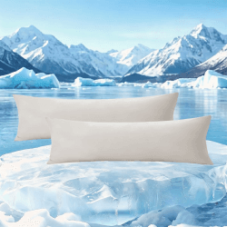 Soifox Kühlender Seitenschläferkissen Bezug 2er Set - 40x145 Kissenbezug mit Q-Max>0.45 Arc-Chill, Atmungsaktiv und Weiche mit Reißverschluss, Cooling Pillowcases Schont Haut und Haar, Beige 40 x 145 cm, 2 Stück Beige Angebot bei HelloDeals
