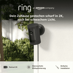 Ring Außenkamera Plus Netzstecker (Outdoor Camera Plus neueste generation) | 2K-Weitwinkelvideo | Kabellose Überwachungskamera zur Selbstinstallation | 30-tägiger Gratiszeitraum für Ring-Abonnement Schwarz 1 Kamera Außenkamera Netzstecker Angebot bei HelloDeals