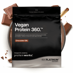 Protein Works | Vegan Protein 360 – PLATINUM Innovation, Premium-Veganproteinpulver, pflanzlicher Proteinshake, essentielle Vitamine & Mineralien, zuckerarm, Chocolate Silk, 14 Portionen, 500g Angebot bei HelloDeals