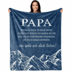 Geschenk für Papa, Umarmung Decke Geschenke für Vater, Beste Papa Geschenk von Tochter und Sohn zum Geburtstag Weihnachten Papa 150*200CM Angebot bei HelloDeals