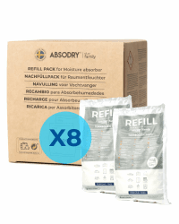 ABSODRY - Luftentfeuchter Nachfüllpack 8x600g - AbsoDry kompatibel - Verhindert Geruch & bindet Feuchtigkeit - Trockenmittelbeutel mit Granulat für Raumentfeuchter - Entfeuchter Nachfüllpack 8 X Nachfüllpack Angebot bei HelloDeals
