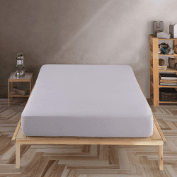 Vency Premium Jersey Spannbettlaken Topper 100X200cm Hellgrau - Spannbetttuch 100% Baumwolle, Bettlaken 100X200 Bis 15 cm Matratzenhöhe Hellgrau Topper 100X200 cm Hellgrau Angebot bei HelloDeals