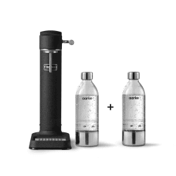 Aarke Carbonator 3, Wassersprudler aus Edelstahl im modernen Mattschwarz Finish mit 2x BPA-freier 1L PET-Flasche, Sprudelwasserbereiter für Leitungswasser, kompatibel mit 60L CO2-Zylindern Mattschwarz (+ Extra Pet) Edelstahl Mattschwarz X2 Pet Angebot bei HelloDeals