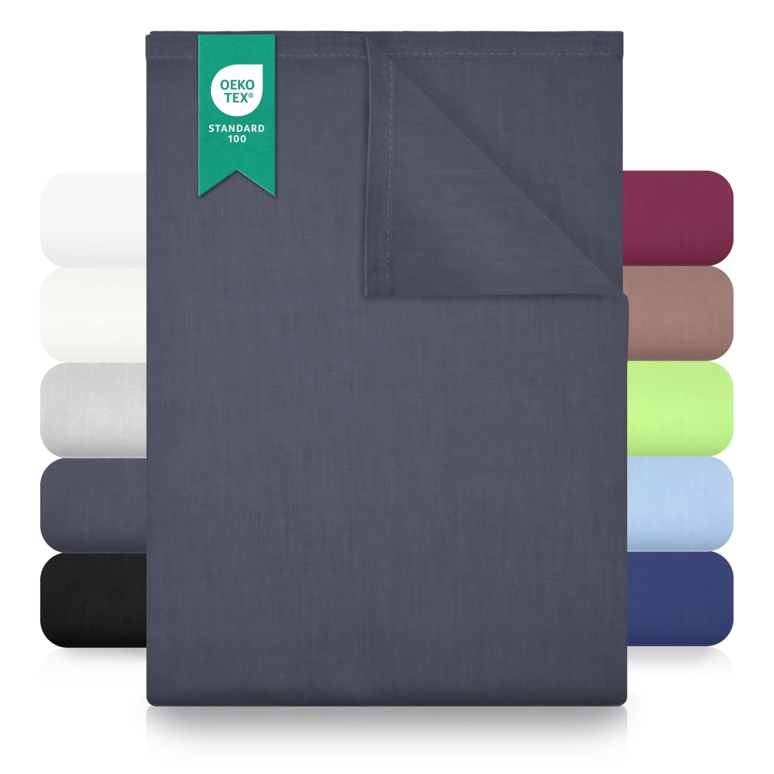 GREEN MARK Textilien Klassische Bettlaken – Flaches Laken aus 100% Baumwolle, ohne Gummi, hautfreundlich, pflegeleicht, bei hohen Temperaturen waschbar - Anthrazit Grau - 150x250 cm 150x250 cm Anthrazit Grau Angebot bei HelloDeals