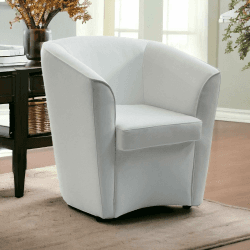 Talamo Italia - Annaluna-Sessel, Wohnzimmersessel, 100 % Made in Italy, Relaxsessel aus Öko-Leder, 70 x 60 x 74 cm, Weiß Bianco Milano Angebot bei HelloDeals