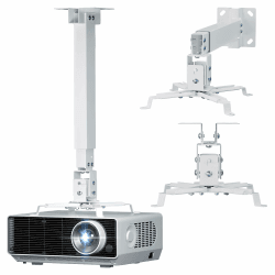 WALI Projektor Decken- oder Wandhalterung, Universal Höhenverstellbare Halterung mit Verlängerungsstange für LCD/DLP Projektoren, Tragkraft bis zu 20 kg (PM-003-W), Weiß Weiß Mittel Angebot bei HelloDeals