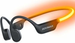 Knochenschall Kopfhörer Bluetooth 6.0 mit LED-Sicherheitslicht, Open Ear Sportkopfhörer Bluetooth mit Mikrofon, IP7 wasserdicht, 10Std Sportkopfhörer für Fitness/Radfahren/Laufen, Schwarz-Orange Angebot bei HelloDeals