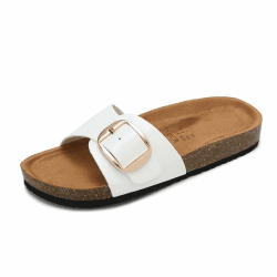 ARRIGO BELLO Sandalen Damen Pantoletten Sommer Bequeme Hausschuhe Verstellbarer Schnalle Rieme Sommerschuhe Badelatschen rutschfest Damensandalen Größe 36-41 C Weiß 38 EU Angebot bei HelloDeals