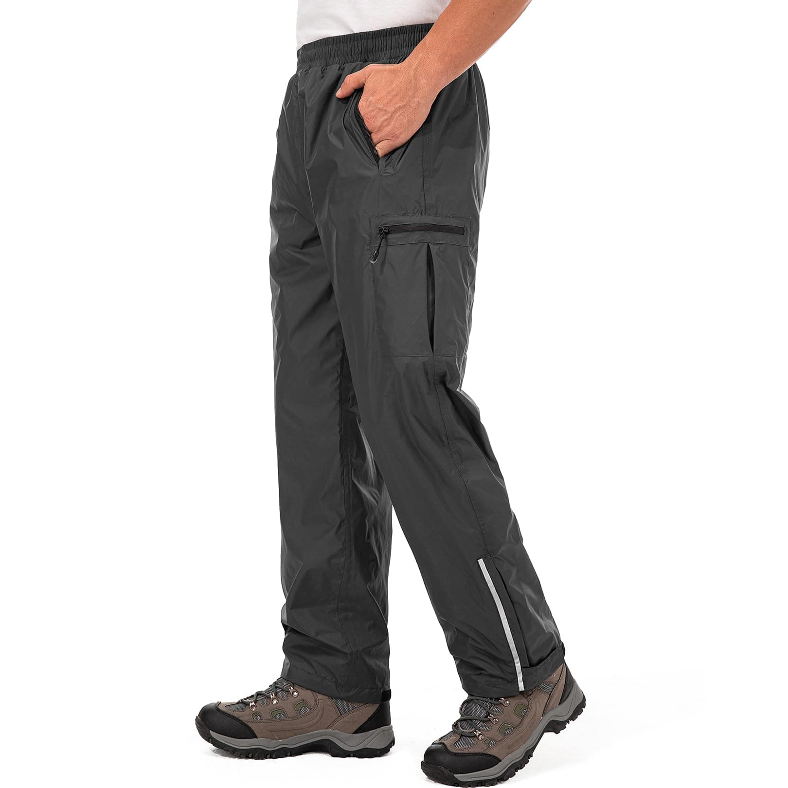 wasserdichte Regenhose für Herren Atmungsaktiv Winddicht Outdoorhose Elastischer Bund Hose Leichte Regenhose zum Wandern Camping Golf XL Schwarz Angebot bei HelloDeals