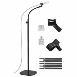 Mikrofonständer, Schwanenhals Mikrofon Bodenständer, höhenverstellbar von 90 cm bis 167 cm mit Robuster Basis für Samson Q2U Elgato Fifine AM8 Blue Yeti AT2020 AT2040 Angebot bei HelloDeals