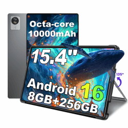 jumper 15,4 Zoll Android 16 Tablet, mit Helio G99 Octa Core Prozessor(bis zu 2,2 GHz), Gaming Tablets mit Ständer & Hülle, 8GB RAM 256GB ROM, Widevine L1, 10000mAh, BT5.2, GMS, für Studenten Office Gray Angebot bei HelloDeals