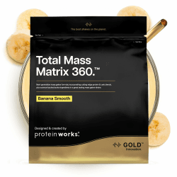 Protein Works | Total Mass Matrix 360 – GOLD Innovation, Tri-Protein-Mix, Mass Gainer, Proteinpulver mit Kreatin-Monohydrat, Glutamin & Vitamin‑Mineral-Mix, Banana Smooth, 8 Portionen, 2.12kg Banana Smooth 2.12kg Angebot bei HelloDeals