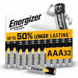 Energizer Alkaline Power Batterien AAA (32 Stück) - Hochleistungsbatterien 1,5V - Batterie für Haushalt und Büro - 100% plastikfreie Recycelbar Verpackung - 7 Jahre lagerfähig [Exklusiv bei Amazon] Angebot bei HelloDeals