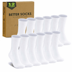 (12 Paar Classic Schwarz Weiße Casual Business Socken für Herren & Damen Baumwolle Sportsocken Atmungsaktive Weiß ×12- umweltfreundlich 47-50 Angebot bei HelloDeals
