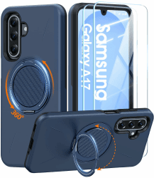 AOUIA für Samsung Galaxy A16/A17 5G Hülle mit 2 Stück Panzerglas, Kabelloses Laden, 360° drehbarer Ring Kickstand, Militärstandard Stoßfest Handyhülle für Samsung A16/A17 5G, Nachtblau Nachtblau Samsung A16/A17 Angebot bei HelloDeals