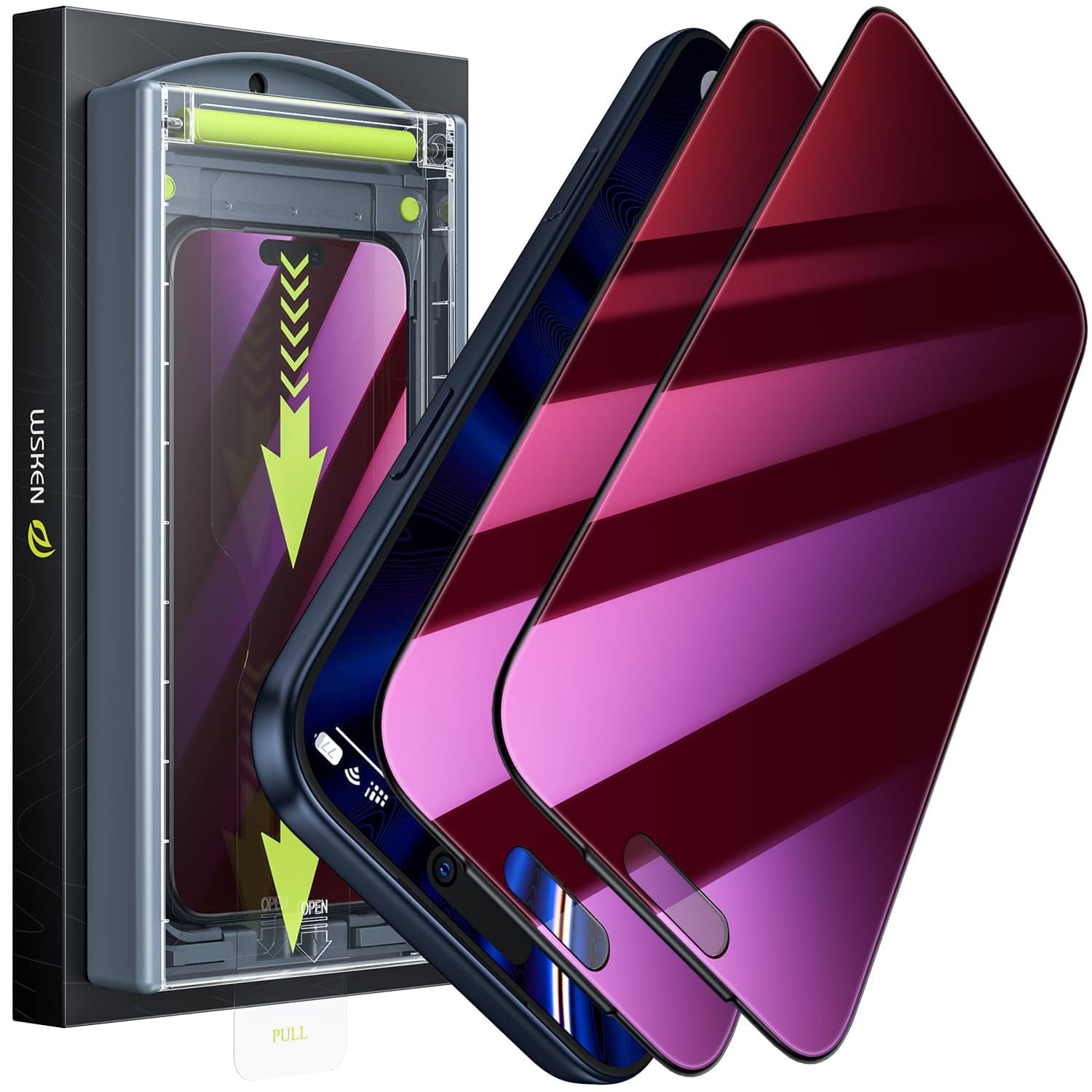 WSKEN für iPhone 17 Pro für Panzerglas Sichtschutz - [Anti Blaulicht][Auto Staubentfernung] Gradient Purpur Augenschutz 9H+Militär-Sicherheitsglas Privacy Schutzfolie,Anti Fingerabdruck,Anti-Bläschen iPhone 17 Pro Anti Blaulicht Privacy Gradient Purpur Angebot bei HelloDeals