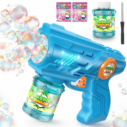 Seifenblasenmaschine,Seifenblasenpistole Kinder Seifenblasen Machine: LED Seifenblasen Elektrisch Mit 100 ML Tank Blau Automatische Bubble Maker Für Kids Shooter Party Spielzeug Angebot bei HelloDeals