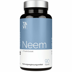 TAVI® Neem Extrakt 10:1 • 90 vegane Kapseln ohne Zusatzstoffe | entspricht 3.600mg • Hergestellt und laborgeprüft in Deutschland Angebot bei HelloDeals