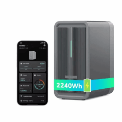 Marstek B2500 Balkonkraftwerk mit Speicher: 0% MwSt, 2240Wh LiFePO4 Solarbank Speicher, 2 MPPTs, 1600W Max. PV Solareingang & 800W DC-Ausgang, App-Steuerung, IP65, Plug&Play 2,24 kWh-Neue Version Angebot bei HelloDeals