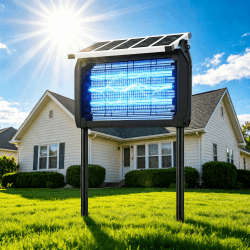 Insektenvernichter Solar für Außen, Insektenvernichter Elektrisch mit 4000mAh Akku, IPX5 Wasserdicht Moskitoschutz Mückenfalle, Kabellose Mückenlampe mit Erdspieß für Garten, Terrasse, Camping Angebot bei HelloDeals