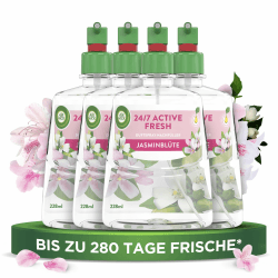 Air Wick Active Fresh – Wasserbasierter, automatischer Lufterfrischer – Raumduft Jasminblüte – 4 x 228 ml Nachfüller Jasmin 912 ml (1er Pack) Angebot bei HelloDeals