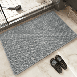 Ultradünne Badematte 40x60CM, rutschfest Badezimmerteppich Super Saugfähige Bath Mat für Badezimmerboden, Gemütliche Schnelltrocknend passen unter Tür, Dusche, Waschbecken- Hellgrau 40 x 60 cm (Rechteckig) Hellgrau Angebot bei HelloDeals