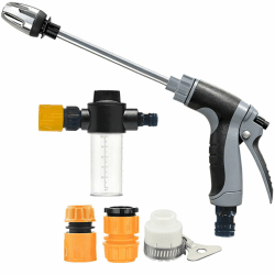 Jetteryx Hochdruckpistole, Jetterix Gartenbrause 360° Drehbare Düse, Regulierbarer Wasserdruck, Power Jet Hochdruckdüse für Gartenschläuche, Autowäsche, Bodenreinigung Grau Angebot bei HelloDeals