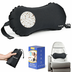 Luxtude Aufblasbares Lendenkissen, Tragbar | Lumbalstützenkissen, Für Flugreisen & Auto, Milchfasern mit Memory-Baumwolle, Rückenstützenkissen Black Angebot bei HelloDeals