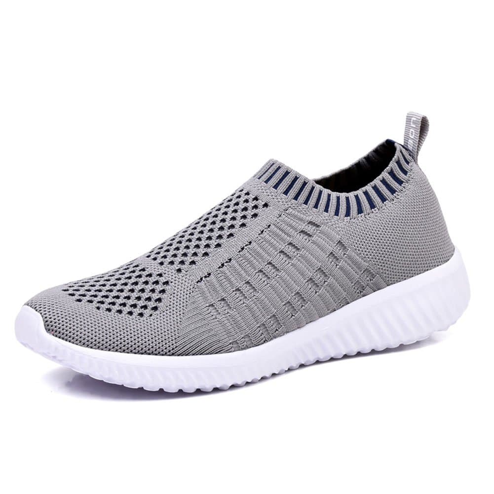 TIOSEBON Damen Slip On Laufschuhe Atmungsaktive Mesh Sportschuhe Leichte Bequeme Freizeitschuhe 39 EU A Grau Angebot bei HelloDeals