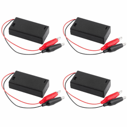 4PCS 2 Zellen AA Batteriehalter Gehäuse mit ON/Off Schalter Alligator Clip Draht 130mm Batterie Aufbewahrungsbox mit Kappe Angebot bei HelloDeals