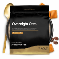 Protein Works | Overnight Oats – GOLD Innovation, High-Protein Frühstück mit Chia & Leinsamen, unterstützt gesundes Abnehmen, zuckerarm, Karamell Latte, 7 Portionen, 500g Caramel Latte 500 g (1er Pack) Angebot bei HelloDeals