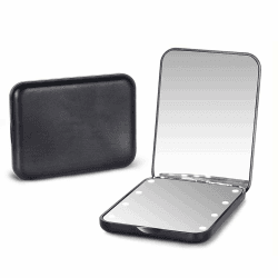 Kintion Taschenspiegel, LED Reisespiegel mit Licht Spiegel Klein, Taschenspiegel mit Vergrößerung 1x/3x, Spiegel mit Beleuchtung Klein, Klappspiegel Schminkspiegel mit Licht, Schwarz B-schwarz Angebot bei HelloDeals
