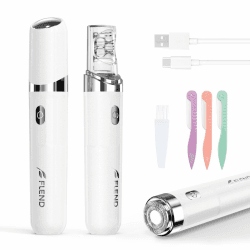 Gesichtshaarentferner für Frauen, 2 in 1 Elektrischer Gesichts Epilierer Damen mit LED-Licht Wiederaufladbar Schmerzfreie Gesichtsrasierer für Körper, Wangen, Kinn, Arme, Bikini(Weiß) White Angebot bei HelloDeals