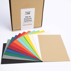 PresentFill® - blanko Postkarten Tonkarton Bunt, Papier-Karten Set 104 Stück 210 g/m² -DIN A6-105 x 148 mm zum Selbstgestalten, beschriften oder bedrucken als Bastelkarton, Karteikarten Bunt 104 stück (1er pack) Angebot bei HelloDeals
