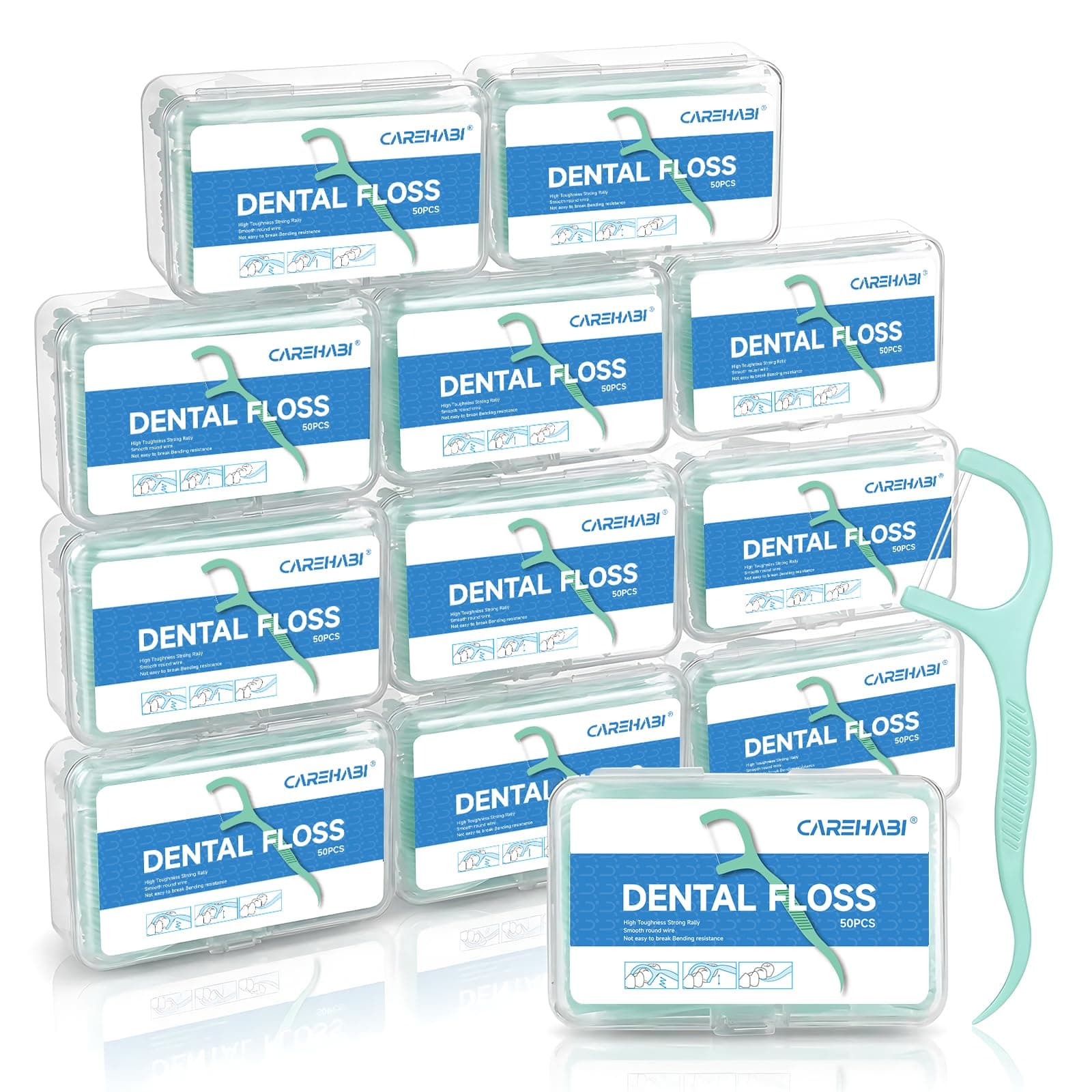 600 Minz Zahnseide Stick mit Zwei Fäden, Zahnseide für die Zahnpflege – Dental floss zum Entfernen von Plaque und Speiseresten Angebot bei HelloDeals