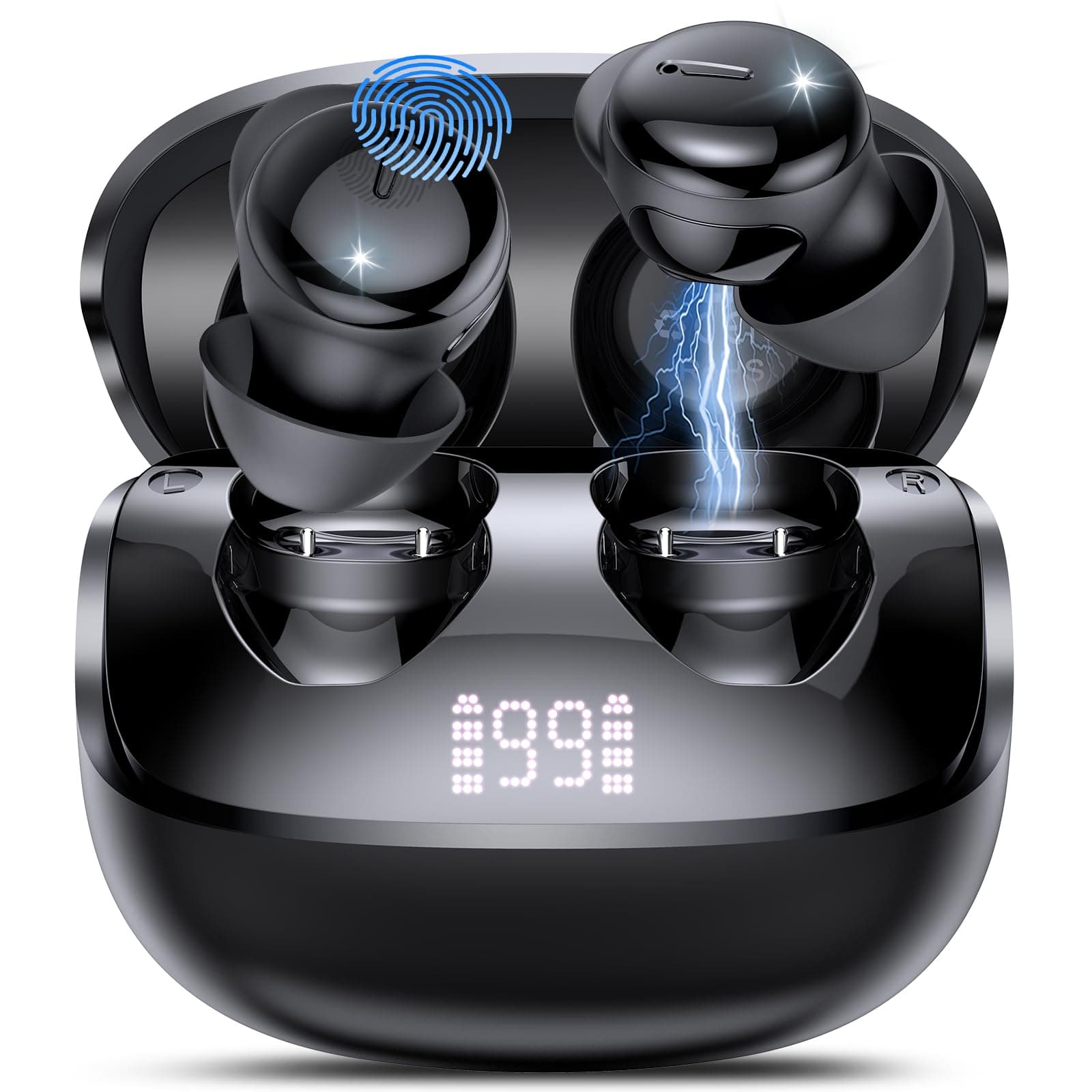 In Ear Kopfhörer, Hi-Fi Klang Schlafkopfhörer, Kabellose Kopfhörer Bluetooth 5.4 mit 4 ENC Mikrofonen, 48Std Mini Bluetooth Sleepbuds, Weißes Rauschen, Ohrhörer komfortabel für Seitenschläfer Schwarz Angebot bei HelloDeals