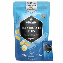 Elektrolyte Pulver Hochdosiert 2290mg 25 Beutel mit Magnesium Kalium Calcium + 8 B-Vitamine Natürlicher Zitronengeschmack Vegan Für Sport und Ketogene Ernährung Angebot bei HelloDeals