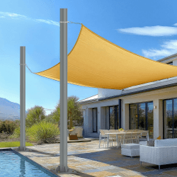 3m Höhenverstellbarer Sonnensegelmast aus Stahl - Starker Pfosten (2.5mm Wand) inkl. Komplettset mit Befestigung für Garten, Terrasse & Balkon Angebot bei HelloDeals
