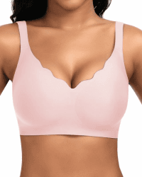 Jiuday BH Damen ohne Bügel Große Brüste Nahtloser Push Up BH Soft Bequemer Seamless Bra T Shirt Bügelloser Gepolstert Klassische Bralette Rosa XL Angebot bei HelloDeals