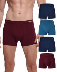 INNERSY Boxershorts Herren Weich Unterhosen Männer Sport Unterwäsche Atmungsaktive Retroshorts 4er Pack S Weinrot/2 Marineblau/Blau Angebot bei HelloDeals